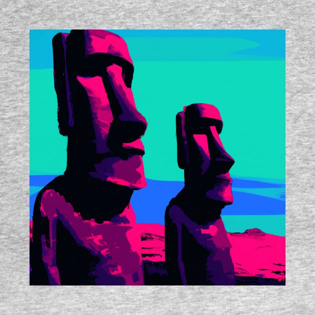 Easter Island Statues in Pop Art by Star Scrunch